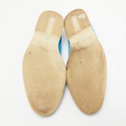 Pre Owned Loro Piana Blue Nubuck Leather Summer Charms Walk Loafers Size 38.5