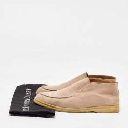 Pre Owned Loro Piana Beige Suede Open Walk Ankle Length Boots Size 40