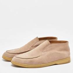 Pre Owned Loro Piana Beige Suede Open Walk Ankle Length Boots Size 40