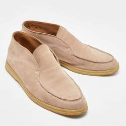 Pre Owned Loro Piana Beige Suede Open Walk Ankle Length Boots Size 40