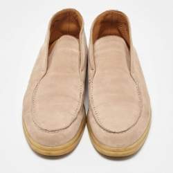 Pre Owned Loro Piana Beige Suede Open Walk Ankle Length Boots Size 40