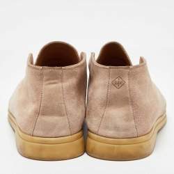 Pre Owned Loro Piana Beige Suede Open Walk Ankle Length Boots Size 40