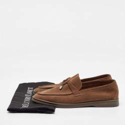 Pre Owned Loro Piana Brown Suede Summer Charms Walk Loafers Size 40