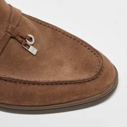 Pre Owned Loro Piana Brown Suede Summer Charms Walk Loafers Size 40