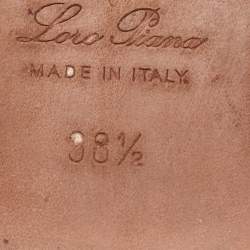 Pre Owned Loro Piana Yellow Suede Summer Charms Flat Slide Sandals Size 38.5