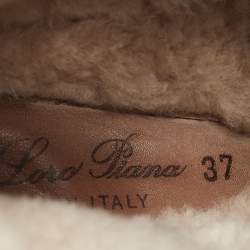 Pre Owned Loro Piana Grey Suede and Fur Open Walk Ankle Length Boots Size 37