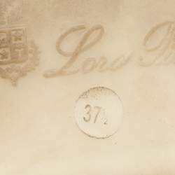 Pre Owned Loro Piana Orange Suede Babouche Charms Walk Mules Size 37.5