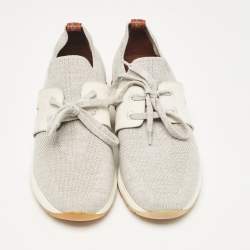 Pre Owned Loro Piana Grey Wool 360 LP Flexy Walk Low Top Sneakers Size 36