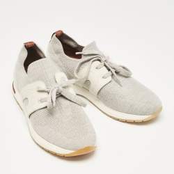 Pre Owned Loro Piana Grey Wool 360 LP Flexy Walk Low Top Sneakers Size 36