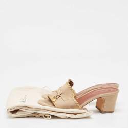 Loro Piana Beige Suede Summer Charms Slide Sandals Size 37