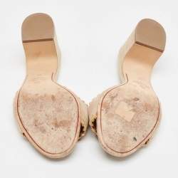 Loro Piana Beige Suede Summer Charms Slide Sandals Size 37