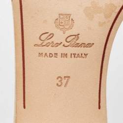 Loro Piana Beige Suede Summer Charms Slide Sandals Size 37