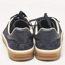 Loro Piana Navy Blue Suede Tennis Walk Sneakers Size 36