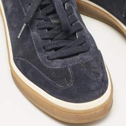 Loro Piana Navy Blue Suede Tennis Walk Sneakers Size 36