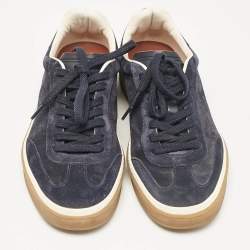 Loro Piana Navy Blue Suede Tennis Walk Sneakers Size 36