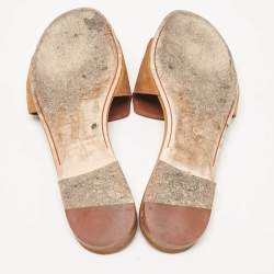 Pre Owned Loro Piana Brown Suede Summer Charms Walk Flat Slides Size 38
