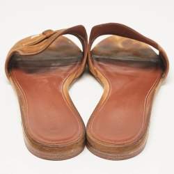 Pre Owned Loro Piana Brown Suede Summer Charms Walk Flat Slides Size 38