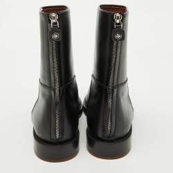 Loro Piana Black Leather Decker Ankle Length Boots Size 40