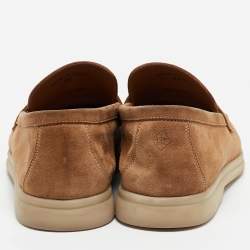 Pre Owned Loro Piana Brown Suede Summer Charms Walk Loafers Size 37
