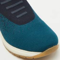 Loro Piana Blue Knit Fabric 360 LP Flexy Walk Slip On Sneakers Size 36