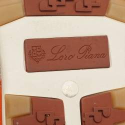 Pre Owned Loro Piana Grey Fabric and Leather 360 LP Flexy Walk Lace Up Sneakers Size 42