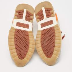 Pre Owned Loro Piana Grey Fabric and Leather 360 LP Flexy Walk Lace Up Sneakers Size 42