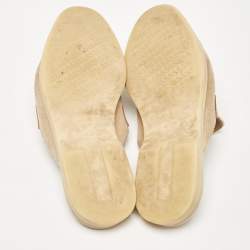 Pre Owned Loro Piana Beige Suede Summer Charms Walk Mules Size 37