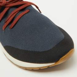 Loro Piana Navy Blue Knit Fabric 360 LP Flexy Walk Low Top Sneakers Size 45