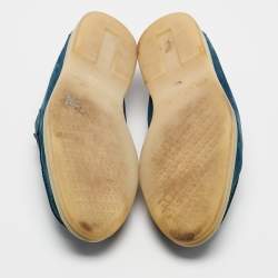 Pre Owned Loro Piana Blue Suede Summer Walk Loafers Size 37