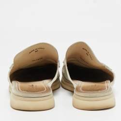 Pre Owned Loro Piana Grey Suede Babouche Charms Walk Mules Size 40
