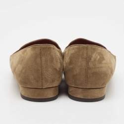 Loro Piana Brown Suede Summer Charms Walk Loafers Size 35