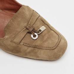 Loro Piana Brown Suede Summer Charms Walk Loafers Size 35