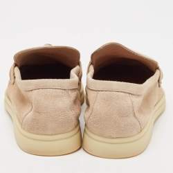 Pre Owned Loro Piana Beige Suede Summer Charms Walk Loafers Size 36