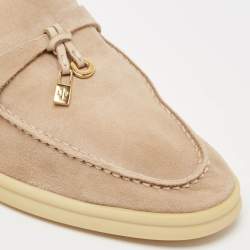 Pre Owned Loro Piana Beige Suede Summer Charms Walk Loafers Size 36