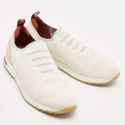 Loro Piana Cream Fabric and Suede 360 LP Flexy Walk Sneakers Size 39