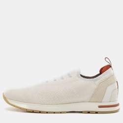 Loro Piana Cream Fabric and Suede 360 LP Flexy Walk Sneakers Size 39