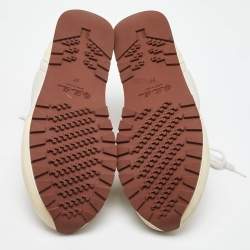 Loro Piana White/Cream Suede and Neoprene My Wind Sneakers Size 37