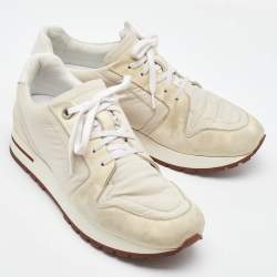 Loro Piana White/Cream Suede and Neoprene My Wind Sneakers Size 37