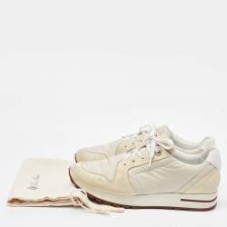Loro Piana White/Cream Suede and Neoprene My Wind Sneakers Size 37