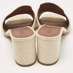 Loro Piana Beige Suede Summer Charms Slide Sandals Size 39