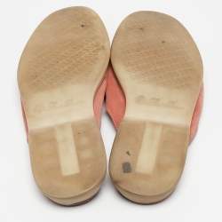 Pre Owned Loro Piana Pink Suede Babouche Charms Walk Sandals Size 40.5