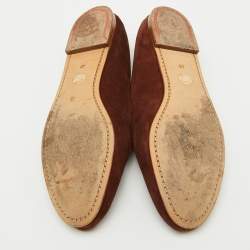 Pre Owned Loro Piana Brown Suede Tassel Dot Sole Loafers Size 40