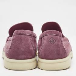 Pre Owned Loro Piana Dakr Pink Suede Summer Charms Walk Loafers Size 39