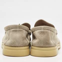 Pre Owned Loro Piana Beige Suede Summer Charms Walk Loafers Size 37