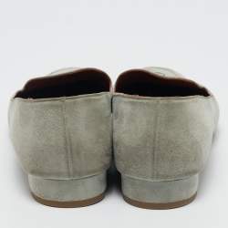 Loro Piana Grey Suede Summer Charms Walk Loafers Size 38.5