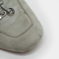 Loro Piana Grey Suede Summer Charms Walk Loafers Size 38.5