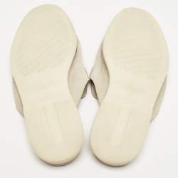 Pre Owned Loro Piana Grey Suede Babouche Charms Walk Sandals Size 37