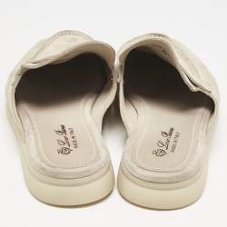 Pre Owned Loro Piana Grey Suede Babouche Charms Walk Sandals Size 37