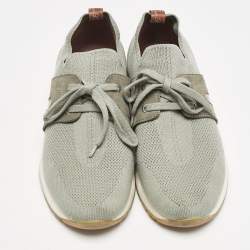 Pre Owned Loro Piana Grey Fabric 360 LP Flexy Walk Low Top Sneakers Size 38