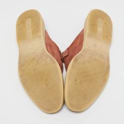 Pre Owned Loro Piana Pink Suede Babouche Charms Walk Mules Size 38